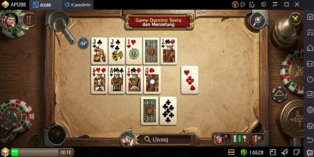 Tampilan gameplay seru dalam game Domino API288.