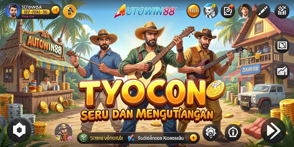 Tampilan gameplay AUTOWIN88 menampilkan aktivitas manajemen bisnis yang menarik.