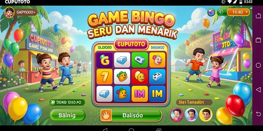 Tampilan screenshot utama CUPUTOTO menampilkan permainan Bingo yang seru.