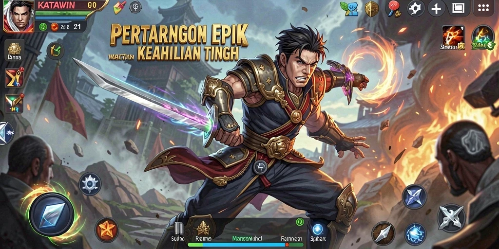 Tampilan gameplay KATAWIN dengan aksi pertarungan yang mendebarkan.