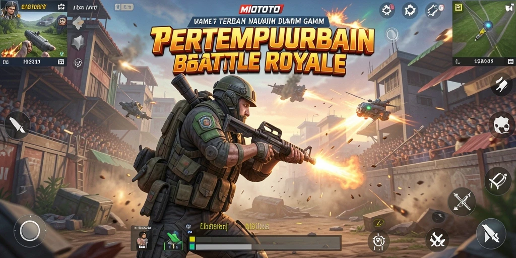 Tangkapan layar gameplay MIOTOTO menampilkan aksi pertempuran seru.