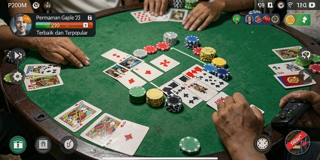 Tampilan menarik dari gameplay seru Gaple di P200M.