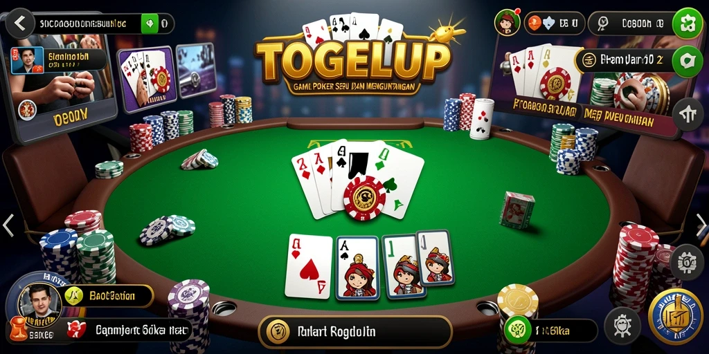 Screenshot gameplay seru di TOGELUP, tunjukkan aksi poker yang mendebarkan.