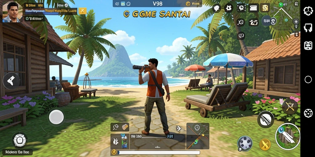 Tampilan utama gameplay V98 yang seru dan mengasyikkan.