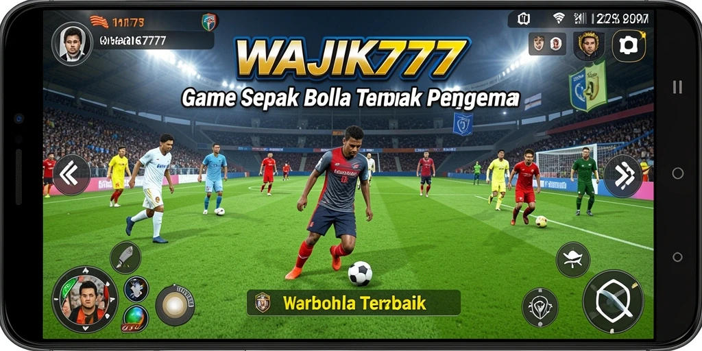 Tampilan gameplay yang mendebarkan dalam pertandingan sepak bola.