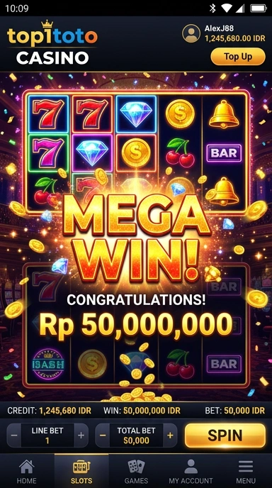 Tampilan antarmuka pengguna top1toto yang menarik dan mudah dinavigasi.